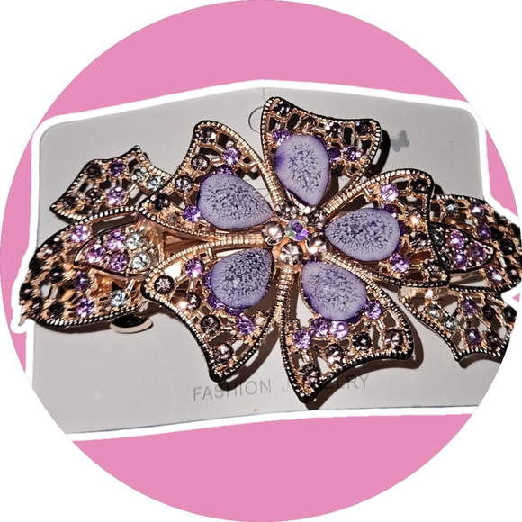 NWT Hair Clip Assessory (Purple & Gold) - Picture 5 of 11